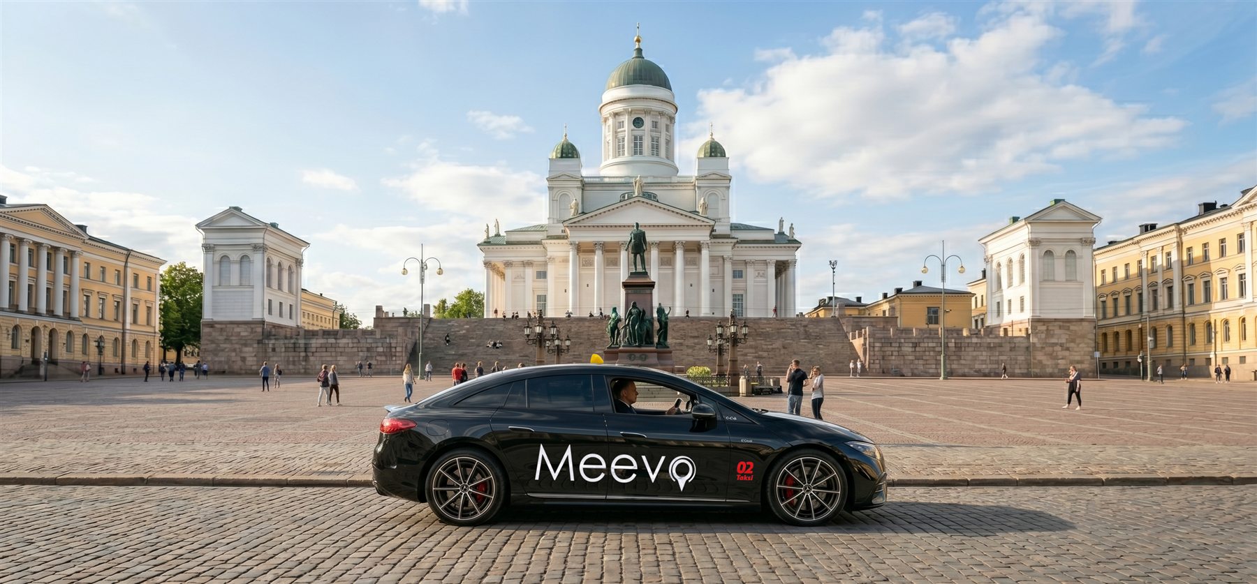 Meevo-taksi Helsingin Senaatintorilla